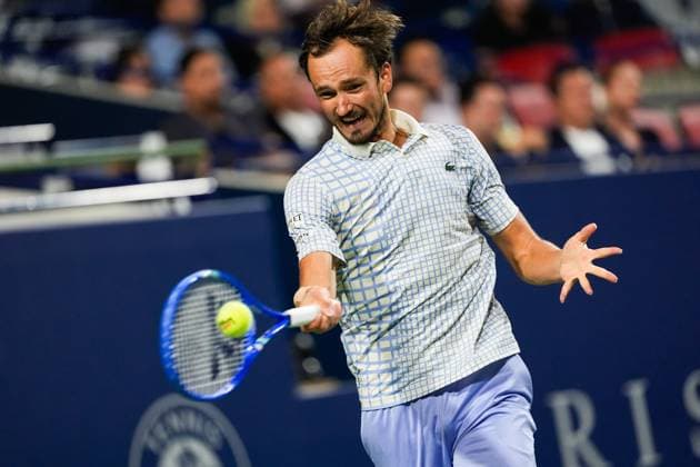 National Bank Open 2025 - Day 6 TORONTO, CANADA - JULY 31 : Daniil Medvedev in action against Alexei Popyrin of Australia on day six of the 2025 National Bank Open at Sobeys Stadium in Toronto, Ontario, Canada on July 31 , 2025. Mert Alper Dervis Anadolu Ontario Canada. Editorial use only. Please get in touch for any other usage.  Copyright: x2025xAnadoluxMertxAlperxDervisx