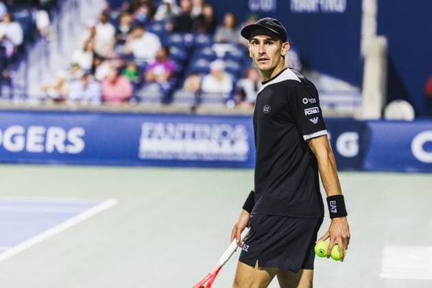 July 31, 2025, Toronto, Ontario, Canada: MATTEO ARNALDI of Italy is seen during his third-round menÃ¢â‚¬â ¢s singles match against ALEXANDER ZVEREV of Germany at the 2025 National Bank Open at Sobeys Stadium in Toronto, Ontario. Toronto Canada - ZUMAt160 20250731_zip_t160_025 Copyright: xMathewxTsangx
