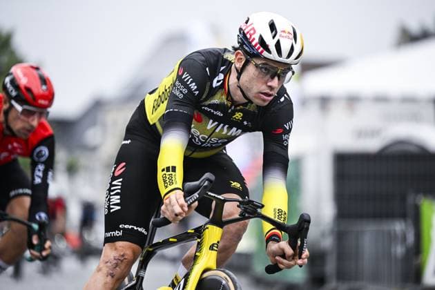 Belgian Wout van Aert of Team Visma-Lease a Bike pictured in action during the Natourcriterium Herentals cycling race, Thursday 31 July 2025 in Herentals. The contest is a part of the traditional criteriums , local races in which mainly cyclists who rode the Tour de France compete. TOM GOYVAERTS TomxGoyvaerts  x130405381x