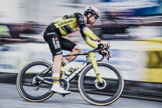 Belgian Wout van Aert of Team Visma-Lease a Bike pictured in action during the Natourcriterium Herentals cycling race, Thursday 31 July 2025 in Herentals. The contest is a part of the traditional criteriums , local races in which mainly cyclists who rode the Tour de France compete. TOM GOYVAERTS TomxGoyvaerts  x130405389x