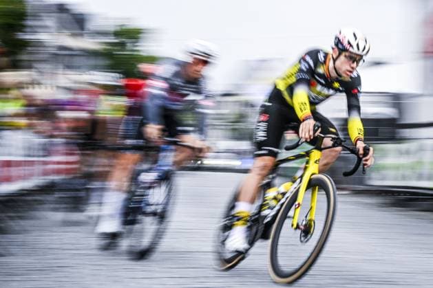 Belgian Wout van Aert of Team Visma-Lease a Bike pictured in action during the Natourcriterium Herentals cycling race, Thursday 31 July 2025 in Herentals. The contest is a part of the traditional criteriums , local races in which mainly cyclists who rode the Tour de France compete. TOM GOYVAERTS TomxGoyvaerts  x130405390x
