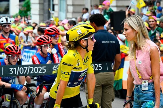 Cyclisme Tour France Feminin Etape Clermont Ambert PHOTOPQR LA MONTAGNE Richard BRUNEL ; ; 01 08 2025 ; Cyclisme Tour France Feminin Etape Clermont Ambert, Kim Le Cour Maillot Jaune et Marion Rousse, , Jaude le 31 07 2025 Photo Richard Brunel Women s Tour de france, on july 31st 2025 France  Copyright: xPHOTOPQR LAxMONTAGNE MAXPPPxRichardxBRUNELx 20250801LMT5225 20250801LMT5225