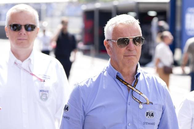 BOEDAPEST - FIA steward Derrick Warrick at the Hungaroring before the start of 1st free practice ahead of the Hungarian Grand Prix. ANP SANDER KING xVIxANPxSportx xxANPxIVx 532609674 originalFilename: 532609674.jpg
