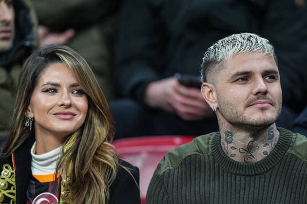 Galatasaray v Fenerbahce - Turkish Super Lig ISTANBUL, TURKIYE - FEBRUARY 24: Mauro Icardi of Galatasaray and his girlfriend, China Suarez follow the Turkish Super Lig week 25 football match between Galatasaray and Fenerbahce at RAMS Park in Istanbul, Turkiye on February 24, 2025. Istanbul Turkey. Editorial use only. Please get in touch for any other usage.  Copyright: x2025xAnadoluxHakanxAkgünx