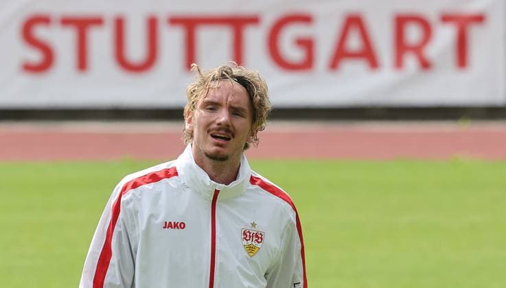 Rottach-Egern , Trainingslager VfB Stuttgart am Tegernsee , Nick Woltemade *** Rottach Egern , VfB Stuttgart training camp at Lake Tegernsee , Nick Woltemade
