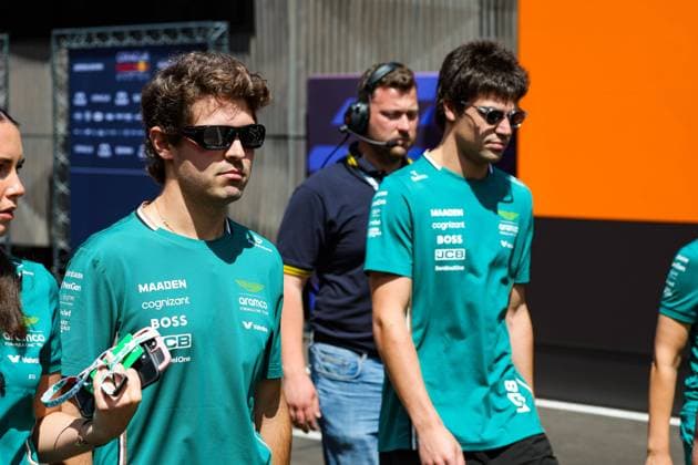F1 - HUNGARIAN GRAND PRIX 2025 DRUGOVICH Felipe (bra), Reserve Driver of Aston Martin F1 Team, STROLL Lance (can), Aston Martin F1 Team AMR25, portrait, during the 2025 Formula 1 Lenovo Hungarian Grand Prix, 14th round of the 2025 FIA Formula One World Championship, WM, Weltmeisterschaft from August 1 to 3, 2025 on the Hungaroring, in Mogyorod, Hungary - MogyorodHungary  Copyright: xFLORENTxGOODENx