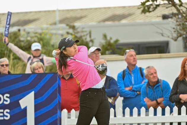 1st August 2025; Royal Porthcawl Golf Club, Porthcawl, Wales; AIG Womens Open Golf, Round 2; Mary Liu on the 1st tee  AledxHopkins