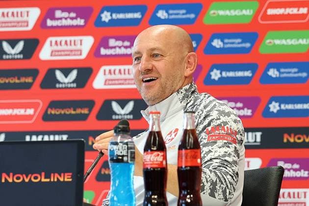 01 08 2025, xrekx, Soccer 2 Bundesliga, 1 FC Kaiserslautern Press Conference v l Torsten Lieberknecht Coach 1 FC Kaiserslautern DFL DFB REGULATIONS PROHIBIT ANY USE OF PHOTOGRAPHS as IMAGE SEQUENCES and or QUASI VIDEO Kaiserslautern