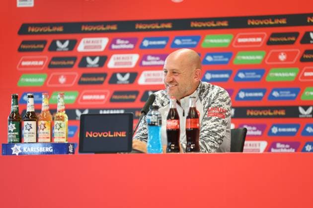 01 08 2025, xrekx, Soccer 2 Bundesliga, 1 FC Kaiserslautern Press Conference v l Torsten Lieberknecht Coach 1 FC Kaiserslautern DFL DFB REGULATIONS PROHIBIT ANY USE OF PHOTOGRAPHS as IMAGE SEQUENCES and or QUASI VIDEO Kaiserslautern
