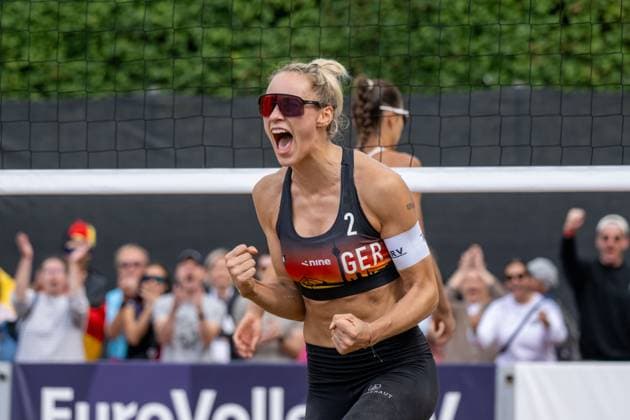 European Championship Beach Volleyball Düsseldorf, 01 08 2025 Louisa Lippmann GER European Championship Beach Volleyball Düsseldorf on 01 08 2025 Copyright: xBEAUTIFULxSPORTS PeterxWeberx