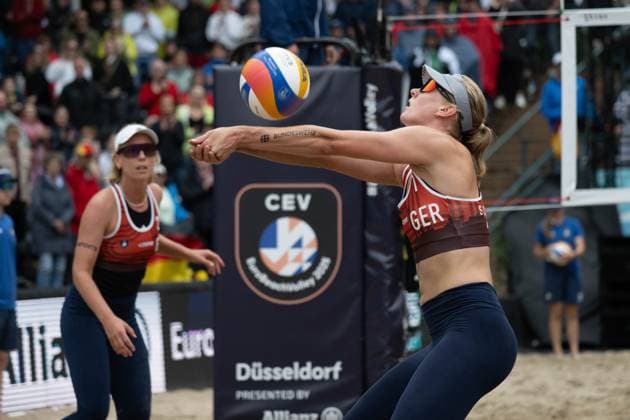 European Championship Beach Volleyball Düsseldorf, 01 08 2025 Hanna Marie Schieder GER European Championship Beach Volleyball Düsseldorf on 01 08 2025 Copyright: xBEAUTIFULxSPORTS PeterxWeberx