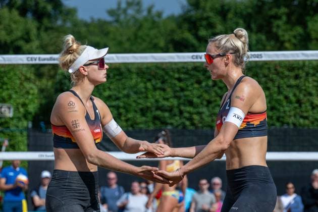 European Championship Beach Volleyball Düsseldorf, 01 08 2025 European Championship Beach Volleyball Düsseldorf on 01 08 2025 Copyright: xBEAUTIFULxSPORTS PeterxWeberx