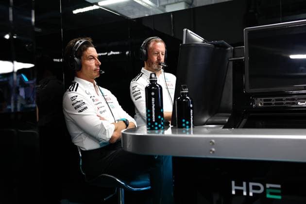 Toto Wolff AUT, Mercedes AMG Petronas F1 Team , Bradley Lord GBR, Mercedes AMG Petronas F1 Team , F1 Grand Prix of Hungary at Hungaroring on August 1, 2025 in Budapest, Hungary Photo by HOCH ZWEI Budapest Hungary