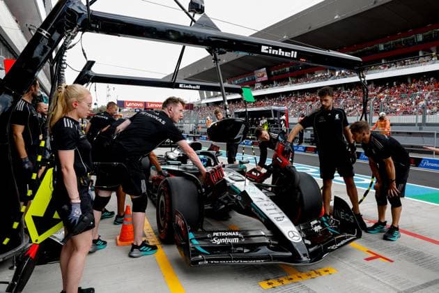 63 George Russell GBR, Mercedes AMG Petronas F1 Team , F1 Grand Prix of Hungary at Hungaroring on August 1, 2025 in Budapest, Hungary Photo by HOCH ZWEI Budapest Hungary