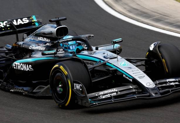 63 George Russell GBR, Mercedes AMG Petronas F1 Team , F1 Grand Prix of Hungary at Hungaroring on August 1, 2025 in Budapest, Hungary Photo by HOCH ZWEI Budapest Hungary