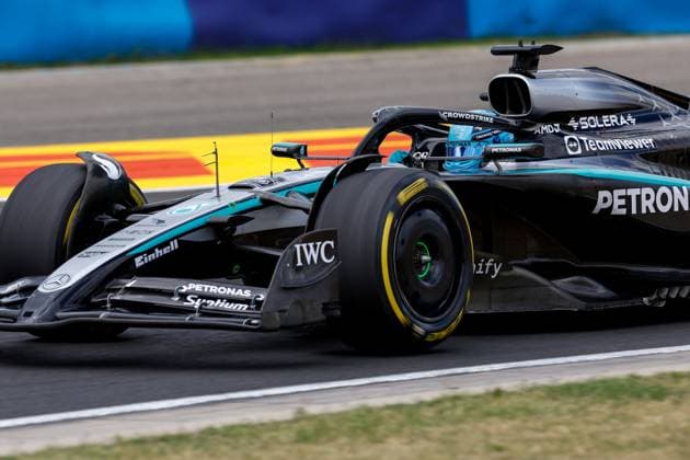 63 George Russell GBR, Mercedes AMG Petronas F1 Team , F1 Grand Prix of Hungary at Hungaroring on August 1, 2025 in Budapest, Hungary Photo by HOCH ZWEI Budapest Hungary