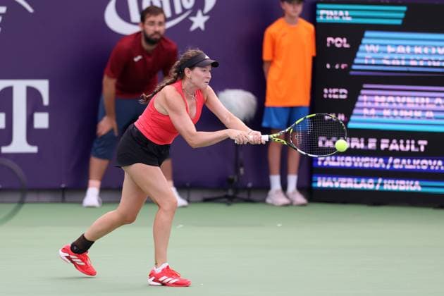 WARSZAWA 01.08.2025 TURNIEJ WTA, Tennis Damen 125 T-MOBILE POLISH OPEN --- TENNIS TOURNAMENT WTA 125 POLISH OPEN IN WARSAW DOMINIKA SALKOVA FOT. PIOTR KUCZA FOTOPYK NEWSPIX.PL --- newspix.pl 