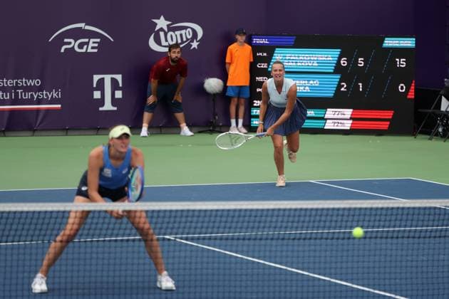 WARSZAWA 01.08.2025 TURNIEJ WTA, Tennis Damen 125 T-MOBILE POLISH OPEN --- TENNIS TOURNAMENT WTA 125 POLISH OPEN IN WARSAW MARTYNA KUBKA ISABELLE HAVERLAG FOT. PIOTR KUCZA FOTOPYK NEWSPIX.PL --- newspix.pl 