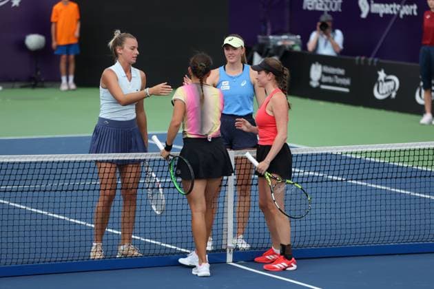WARSZAWA 01.08.2025 TURNIEJ WTA, Tennis Damen 125 T-MOBILE POLISH OPEN --- TENNIS TOURNAMENT WTA 125 POLISH OPEN IN WARSAW ISABELLE HAVERLAG WERONIKA FALKOWSKA MARTYNA KUBKA DOMINIKA SALKOVA FOT. PIOTR KUCZA FOTOPYK NEWSPIX.PL --- newspix.pl 