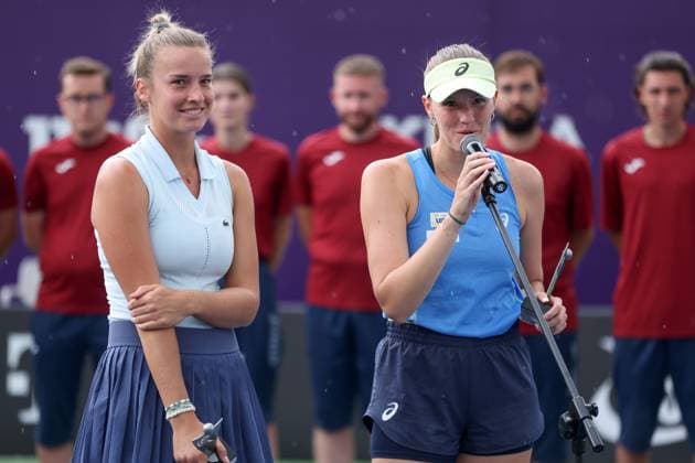 WARSZAWA 01.08.2025 TURNIEJ WTA, Tennis Damen 125 T-MOBILE POLISH OPEN --- TENNIS TOURNAMENT WTA 125 POLISH OPEN IN WARSAW ISABELLE HAVERLAG MARTYNA KUBKA FOT. PIOTR KUCZA FOTOPYK NEWSPIX.PL --- newspix.pl 