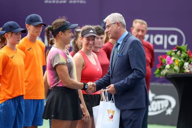 WARSZAWA 01.08.2025 TURNIEJ WTA, Tennis Damen 125 T-MOBILE POLISH OPEN --- TENNIS TOURNAMENT WTA 125 POLISH OPEN IN WARSAW WERONIKA FALKOWSKA DOMINIKA SALKOVA DARIUSZ LUKASZEWSKI FOT. PIOTR KUCZA FOTOPYK NEWSPIX.PL --- newspix.pl 