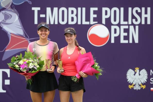 WARSZAWA 01.08.2025 TURNIEJ WTA, Tennis Damen 125 T-MOBILE POLISH OPEN --- TENNIS TOURNAMENT WTA 125 POLISH OPEN IN WARSAW WERONIKA FALKOWSKA DOMINIKA SALKOVA FOT. PIOTR KUCZA FOTOPYK NEWSPIX.PL --- newspix.pl 