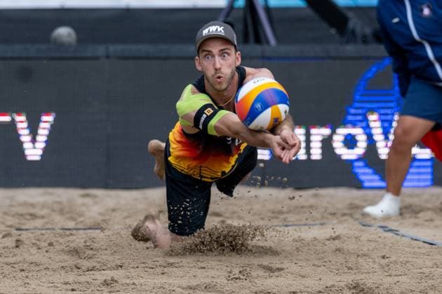 European Championship Beach Volleyball Düsseldorf, 01 08 2025 Clemens Wickler GER European Championship Beach Volleyball Düsseldorf on 01 08 2025 Copyright: xBEAUTIFULxSPORTS PeterxWeberx