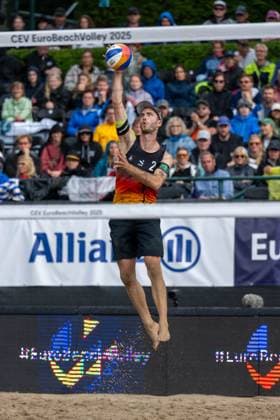 European Championship Beach Volleyball Düsseldorf, 01 08 2025 Clemens Wickler GER European Championship Beach Volleyball Düsseldorf on 01 08 2025 Copyright: xBEAUTIFULxSPORTS PeterxWeberx