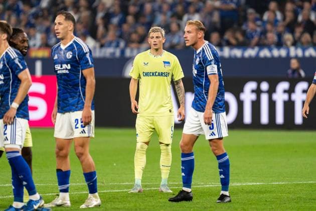 GER, 2 FBL FC Schalke 04 vs Hertha BSC Berlin 01 08 2025, Veltins Arena, Gelsenkirchen, GER, 2 FBL FC Schalke 04 vs Hertha BSC Berlin in the picture Dawid Kownacki Hertha BSC Berlin, 9 nordphotoxGmbHxx xChristianxSchulze nph000300