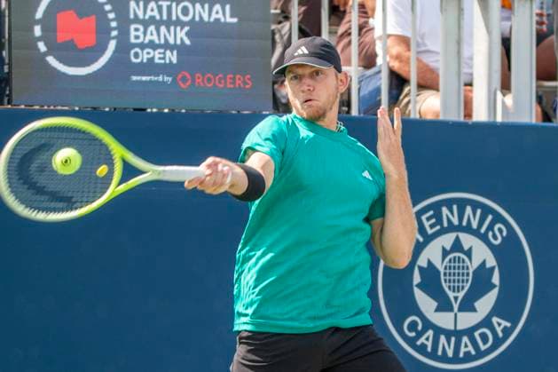 Spaniard Alejandro Davidovich in action against Czech Jakub Mensik during a match at the ATP, Tennis Herren 1000 tournament in Toronto, Canada, 01 August 2025. Davidovich defeats Czech Mensik and reaches the round of 16 at the ATP 1000 in Toronto !ACHTUNG: NUR REDAKTIONELLE NUTZUNG!  Copyright: xJulioxCesarxRivasx USA4204 0828405357st