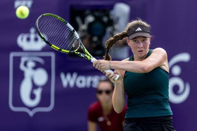 WTA, Tennis Damen 125 - T-Mobile Polish Open 2025 Dominika Salkova during WTA 125 tennis tournament, T-Mobile Polish Open 2025 semi-final in Warsaw, Poland on August 01, 2025. Warsaw Poland  Copyright: xFotoxOlimpikx originalFilename:jastrzebowski-wta125tm250801_npbGG.jpg