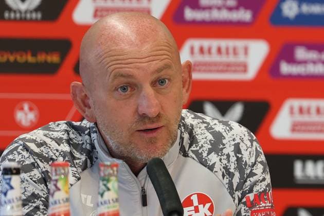 01.08.2025, xrekx, Fussball 2.Bundesliga, 1.FC Kaiserslautern - Pressekonferenz v.l. Torsten Lieberknecht Trainer (1.FC Kaiserslautern) (DFL DFB REGULATIONS PROHIBIT ANY USE OF PHOTOGRAPHS as IMAGE SEQUENCES and or QUASI-VIDEO) Kaiserslautern