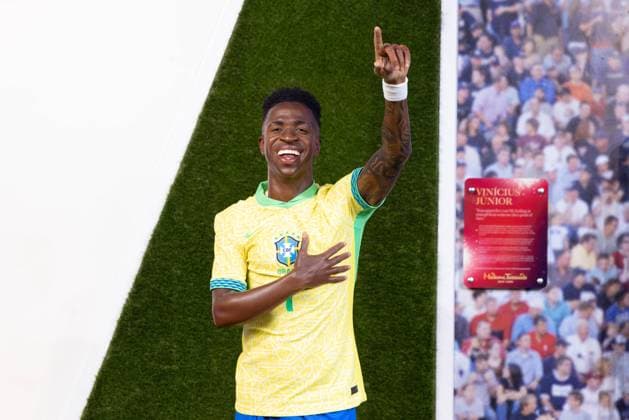 Statue of Brazilian soccer player Vini Jr. unveiled at Madame Tussauds Statue of Brazilian soccer player Vini Jr. unveiled at Madame Tussauds Wax Museum in New York City this Friday, August 1, 2025 NEW YORK NEW YORK UNITED OF AMERICA Copyright: xVANESSAxCARVALHOx