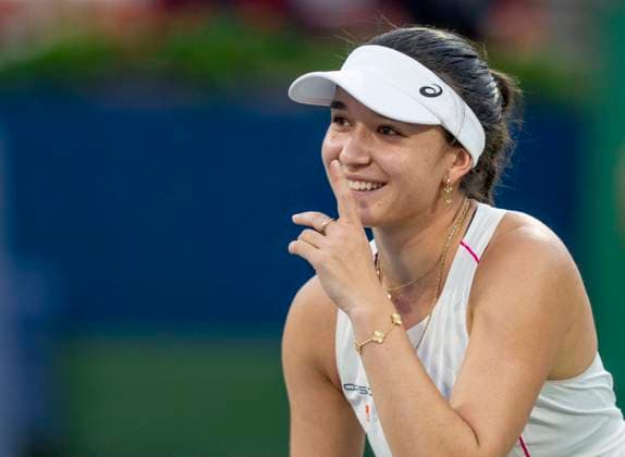 August 1, 2025, Montreal, Pq, Canada: Eva Lys of Germany reacts during her match against Iga Swiatek of Poland during third round tennis action at the National Bank Open in Montreal, Friday, Aug. 1, 2025. Canada News - August 1, 2025  - ZUMAc35_ 20250801_zaf_c35_127 Copyright: xChristinnexMuschix