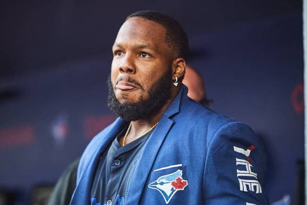August 1, 2025, Toronto, On, Canada: Toronto Blue Jays first base Vladimir Guerrero Jr. (27) reacts after hitting a home run against the Kansas City Royals during first inning MLB, Baseball Herren, USA baseball action in Toronto, Friday, Aug. 1, 2025. Canada News - August 1, 2025 - ZUMAc35_ 20250801_zaf_c35_142 Copyright: xSammyxKoganx