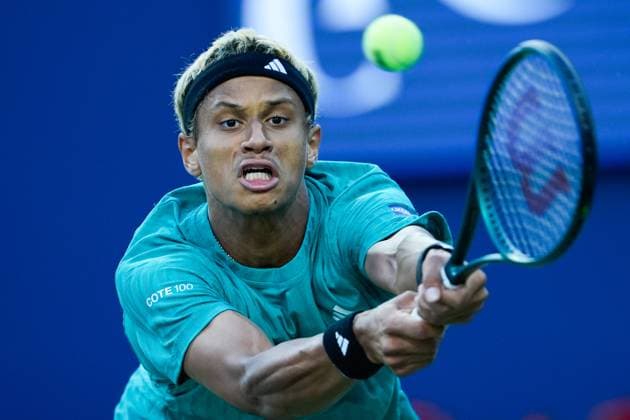 National Bank Open 2025 - Day 7 TORONTO, CANADA - AUGUST 1 : Gabriel Diallo of Canada in action against Taylor Fritz of the United States on day seven of the 2025 National Bank Open at Sobeys Stadium in Toronto, Ontario, Canada on August 1, 2025. Mert Alper Dervis Anadolu Ontario Canada. Editorial use only. Please get in touch for any other usage.  Copyright: x2025xAnadoluxMertxAlperxDervisx
