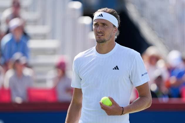 August 1, 2025, Toronto, Ontario, Canada: Marcelo Melo of Brazil (not pictured) and Alexander Zverev of Germany against Joe Salisbury of Great Britain and Neal Skupski of Great Britain during the Men s Doubles first round match on day 7 of the ATP, Tennis Herren Masters 1000 National Bank Open at Sobeys Stadium. on August 1, 2025 in Toronto, Canada. Toronto Canada - ZUMAe321 20250801_zsa_e321_193 Copyright: xLeonardoxRamirezx