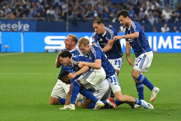 Moussa SYLLA GE cheers after his goal to 1 0, Jubel, jubeln, Freude, cheers, Fussball 2 Bundesliga, 1 Spieltag, FC Schalke 04 GE Hertha BSC Berlin B 2 1 am 01 08 2025 in Gelsenkirchen Germany DFL regulations prohibit any use of photographs as image sequences and or quasi video Â