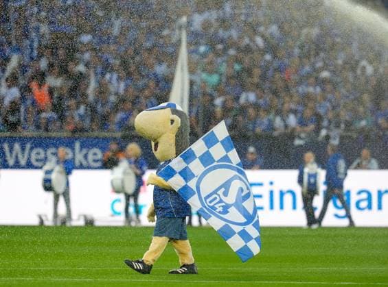 Mascot Erwin FC Schalke 04 before the match GER, FC Schalke 04 vs Hertha BSC, Football, 2 Bundesliga, 1 Matchday, Season 2025 2026, 01 08 2025 DFL REGULATIONS PROHIBIT ANY USE OF PHOTOGRAPHS AS IMAGE SEQUENCES AND OR QUASI VIDEO GER, FC Schalke 04 vs Hertha BSC, Football, 2 Bundesliga, 1 Matchday, Season 2025 2026, 01 08 2025 Gelsenkirchen Copyright: xEibner-Pressefoto ScottxColemanx EP_SCN