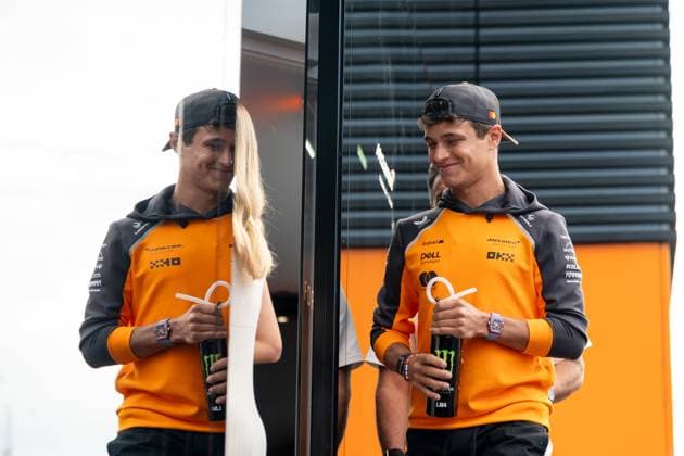 Lando Norris McLaren Formula 1 Team, Great Britain 04 , HUN, Formula 1 World Championship, Hungarian Grand Prix, Hungaroring, Practice Day, Free Practice 3, 2025 season, 02 08 2025 HUN, Formula 1 World Championship, Hungarian Grand Prix, Hungaroring, Practice Day, Free Practice 3, 2025 season, 02 08 2025 Budapest Copyright: xEibner-Pressefoto MarcelxFischerx EP_MFI