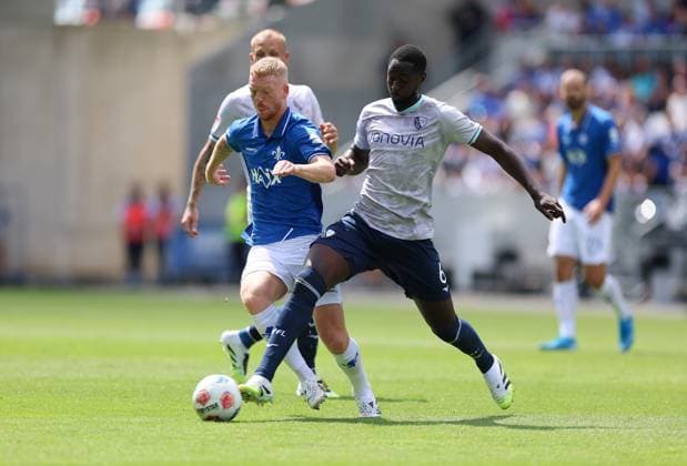 02 08 2025, xdcx, Soccer 2 Bundesliga, SV Darmstadt 98 VfL Bochum, emonline, emspor, despor, v l , Kai Klefisch SV Darmstadt 98 , Ibrahima Sissoko VfL Bochum DFL DFB REGULATIONS PROHIBIT ANY USE OF PHOTOGRAPHS AS IMAGE SEQUENCES AND OR QUASI VIDEO Copyright: HMBxMedia Claus
