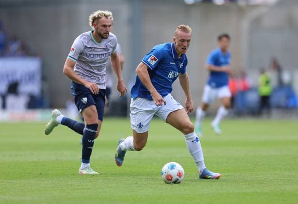 02 08 2025, xdcx, Soccer 2 Bundesliga, SV Darmstadt 98 VfL Bochum, emonline, emspor, despor, v l , Philipp Strompf VfL Bochum , Isac Lidberg SV Darmstadt 98 DFL DFB REGULATIONS PROHIBIT ANY USE OF PHOTOGRAPHS AS IMAGE SEQUENCES AND OR QUASI VIDEO Copyright: HMBxMedia Claus