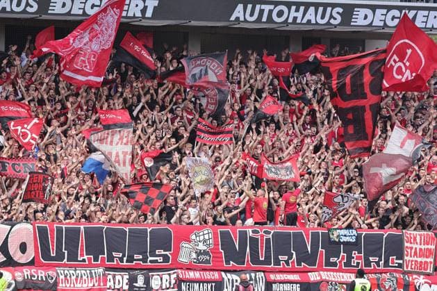 02 08 2025 Soccer Season 2025 2026 2 Soccer Bundesliga 01 Matchday SV Elversberg SVE 1 FC Nürnberg FCN Club Sportfoto Zink DaMa xdaxmax DFL regulations prohibit any use of photographs as image sequences and or quasi video only for editorial use Clubfan Clubfans FCN Fans Fans Fans in the guest block