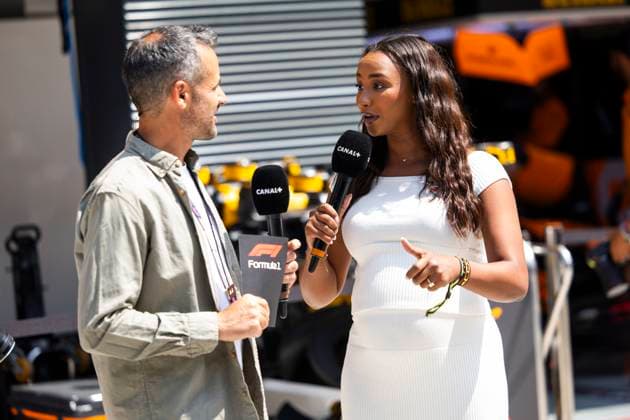F1 - HUNGARIAN GRAND PRIX 2025 SCHIFF Naomi (bel), TV presenter of Canal+, portrait during the 2025 Formula 1 Lenovo Hungarian Grand Prix, 14th round of the 2025 FIA Formula One World Championship, WM, Weltmeisterschaft from August 1 to 3, 2025 on the Hungaroring, in Mogyorod, Hungary - MogyorodHungary  Copyright: xJulienxDelfossex