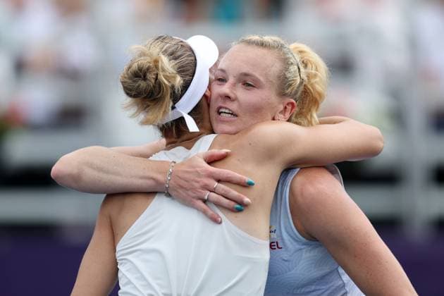 WARSZAWA 02.08.2025 TURNIEJ WTA, Tennis Damen 125 T-MOBILE POLISH OPEN --- TENNIS TOURNAMENT WTA 125 POLISH OPEN IN WARSAW VIKTORIJA GOLUBIC KATERINA SINIAKOVA FOT. PIOTR KUCZA FOTOPYK NEWSPIX.PL --- newspix.pl 