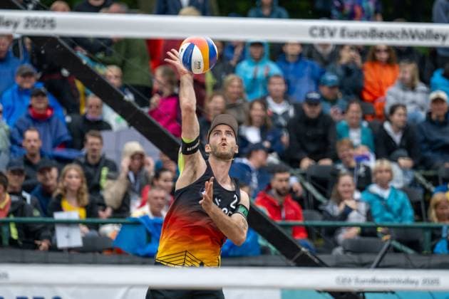 European Championship Beach Volleyball Düsseldorf, 02 08 2025 Clemens Wickler GER European Championship Beach Volleyball Düsseldorf on 02 08 2025 Copyright: xBEAUTIFULxSPORTS PeterxWeberx