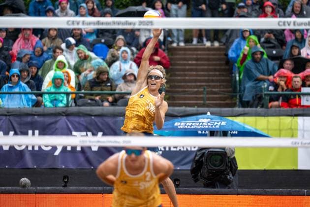 European Championship Beach Volleyball Düsseldorf, 02 08 2025 David Åhman SWE European Championship Beach Volleyball Düsseldorf on 02 08 2025 Copyright: xBEAUTIFULxSPORTS PeterxWeberx