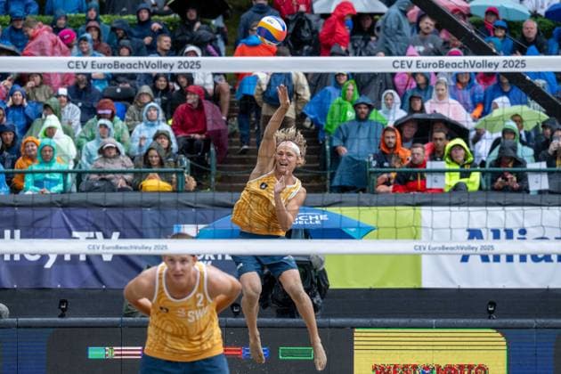 European Championship Beach Volleyball Düsseldorf, 02 08 2025 David Åhman SWE European Championship Beach Volleyball Düsseldorf on 02 08 2025 Copyright: xBEAUTIFULxSPORTS PeterxWeberx