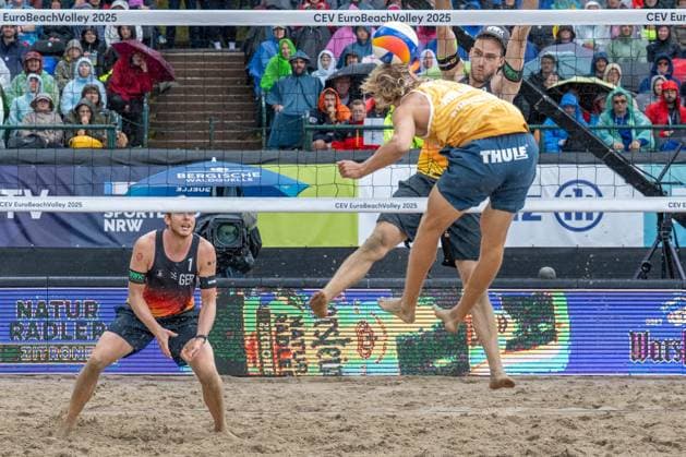 European Championship Beach Volleyball Düsseldorf, 02 08 2025 David Åhman SWE , Clemens Wickler GER European Championship Beach Volleyball Düsseldorf on 02 08 2025 Copyright: xBEAUTIFULxSPORTS PeterxWeberx