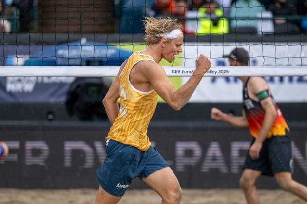 European Championship Beach Volleyball Düsseldorf, 02 08 2025 David Åhman SWE European Championship Beach Volleyball Düsseldorf on 02 08 2025 Copyright: xBEAUTIFULxSPORTS PeterxWeberx